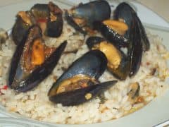 Risotto con le cozze in bianco